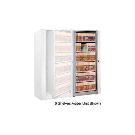 Datum Filing Systems Rotary File Cabinet Adder Unit, Legal, 4 Shelves, Light Gray XLG-A5-T47